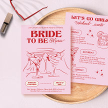 Bachelorette Pink Weekend Party Einladung