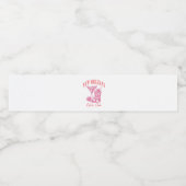 Bachelorette, pinkfarbenes französisches Viertel Wasserflaschenetikett (Einzelnes Label)