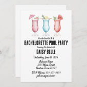 Bachelorette Pool Party Einladung (Vorne/Hinten)