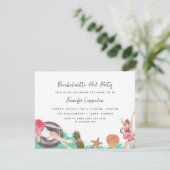 Bachelorette Pool Party Einladung (Stehend Vorderseite)