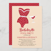 Bachelorette Pool-Party Einladung, Strand-Party Einladung (Vorne/Hinten)