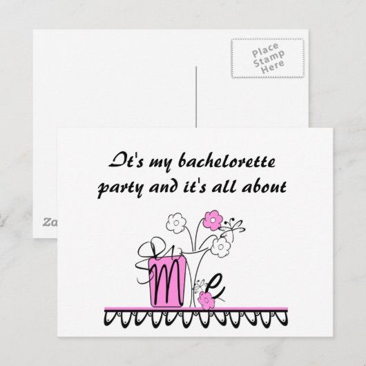 Bachelorette Postkarte (Vorne/Hinten)