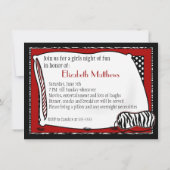 Bachelorette Pyjama-Party Einladung (Rückseite)