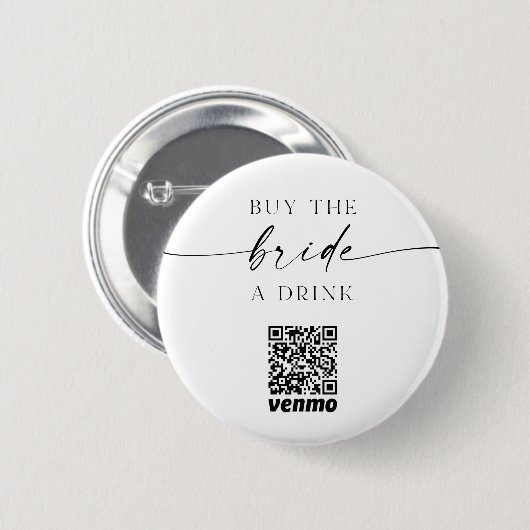 Bachelorette QR Code Kaufen die Braut ein Getränk Button (Vorne & Hinten)