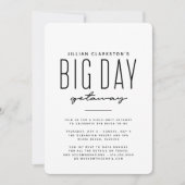 Bachelorette - Reise Schwarz-weiß Einladung (Vorderseite)