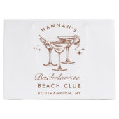 Bachelorette Retro Brown Cocktail Große Geschenktüte (Vorderseite)