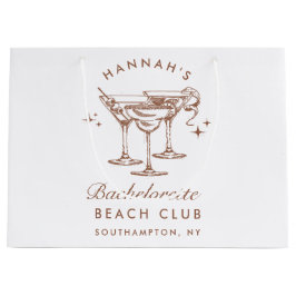Bachelorette Retro Brown Cocktail Große Geschenktüte
