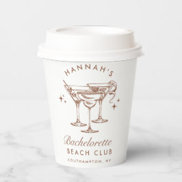 Bachelorette Retro Brown Cocktail Pappbecher