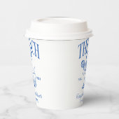 Bachelorette Retro Cocktail Blue Custom Pappbecher (Links)