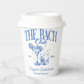 Bachelorette Retro Cocktail Blue Custom Pappbecher (Vorderseite)