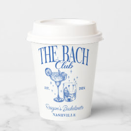 Bachelorette Retro Cocktail Blue Custom Pappbecher