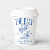 Bachelorette Retro Cocktail Blue Custom Pappbecher (Vorderseite)