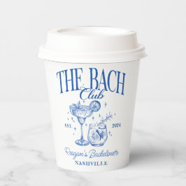 Bachelorette Retro Cocktail Blue Custom Pappbecher