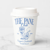 Bachelorette Retro Cocktail Blue Custom Pappbecher (Vorderseite)