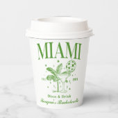 Bachelorette Retro Cocktail Grün Pappbecher (Rückseite)