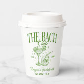 Bachelorette Retro Cocktail Grün Pappbecher (Rückseite)
