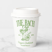 Bachelorette Retro Cocktail Grün Pappbecher (Vorderseite)