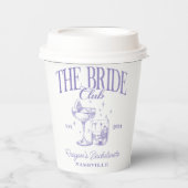 Bachelorette Retro Cocktail Lila Bridge Pappbecher (Vorderseite)