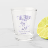 Bachelorette Retro Cocktail Lila Bridge Schnapsglas (Vorderseite)