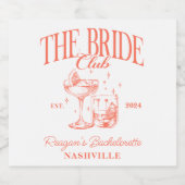Bachelorette Retro Cocktail Orange Brie Schaumweinetikett (Einzelnes Label)