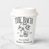 Bachelorette Retro Cocktail Schwarz Custom Pappbecher (Vorderseite)