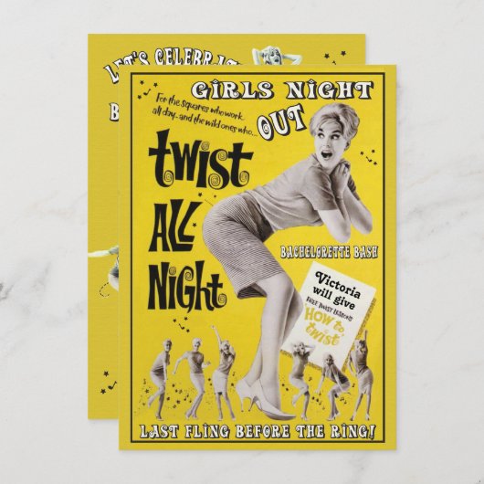 Bachelorette Retro Dance Party Einladungen (Vorne/Hinten)