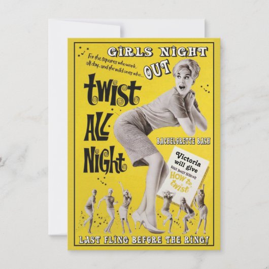 Bachelorette Retro Dance Party Einladungen (Vorderseite)