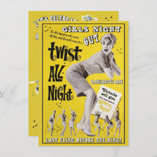 Bachelorette Retro Dance Party Einladungen