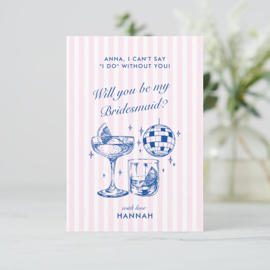 Bachelorette Retro Disco Einladung (Stehend Vorderseite)