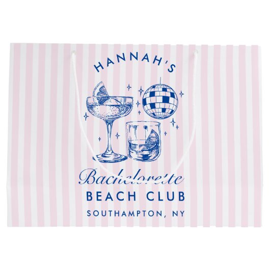 Bachelorette Retro Disco Große Geschenktüte (Rückseite)