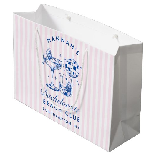 Bachelorette Retro Disco Große Geschenktüte (Rückseite Schrägansicht)