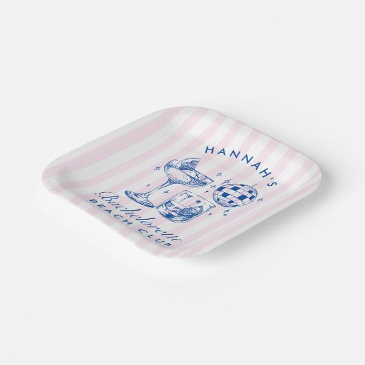 Bachelorette Retro Disco Pappteller (Gewinkelt)