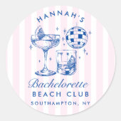 Bachelorette Retro Disco Runder Aufkleber (Vorderseite)