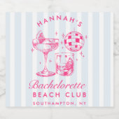 Bachelorette Retro Disco Schaumweinetikett (Einzelnes Label)