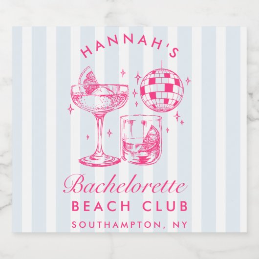Bachelorette Retro Disco Schaumweinetikett (Einzelnes Label)