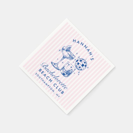 Bachelorette Retro Disco Serviette (Ecke)