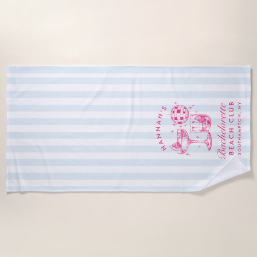 Bachelorette Retro Disco Strandtuch (Vorderseite)