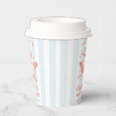 Bachelorette Retro Modern Blue & Orange Streifen Pappbecher (Rechts)