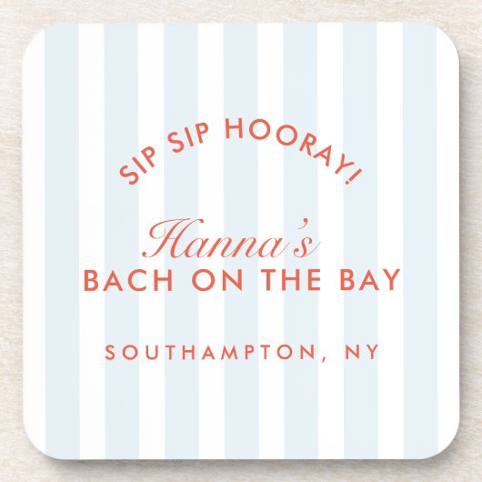 Bachelorette Retro Modern Red & Blue Getränkeuntersetzer (Vorderseite)