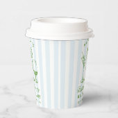 Bachelorette Retro Moderne blaue und grüne Streife Pappbecher (Rechts)