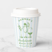 Bachelorette Retro Moderne blaue und grüne Streife