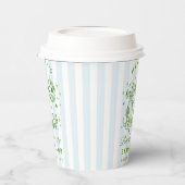 Bachelorette Retro Moderne blaue und grüne Streife Pappbecher (Links)