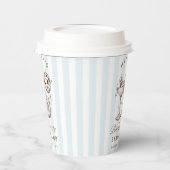 Bachelorette Retro Moderne Blauen und braune Strei Pappbecher (Links)