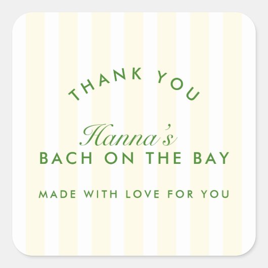 Bachelorette Retro Modernes Gelb & Grün Quadratischer Aufkleber (Vorderseite)