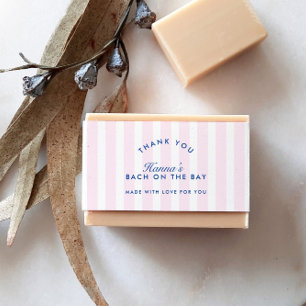 Bachelorette Retro Modernes Rosa und Marine Person Einladungsbanderole