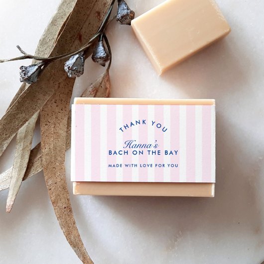 Bachelorette Retro Modernes Rosa und Marine Person Einladungsbanderole