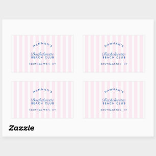 Bachelorette Retro Modernes Rosa und Marine Person Rechteckiger Aufkleber
