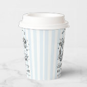 Bachelorette Retro Western Blau & Schwarze Streife Pappbecher (Rechts)