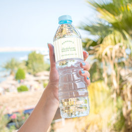 Bachelorette Retro Yellow & Green Personalized Wasserflaschenetikett