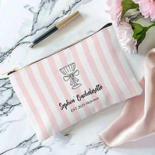 Bachelorette Rosa Streifen Eigengefügtes Geschen Zubehörtasche